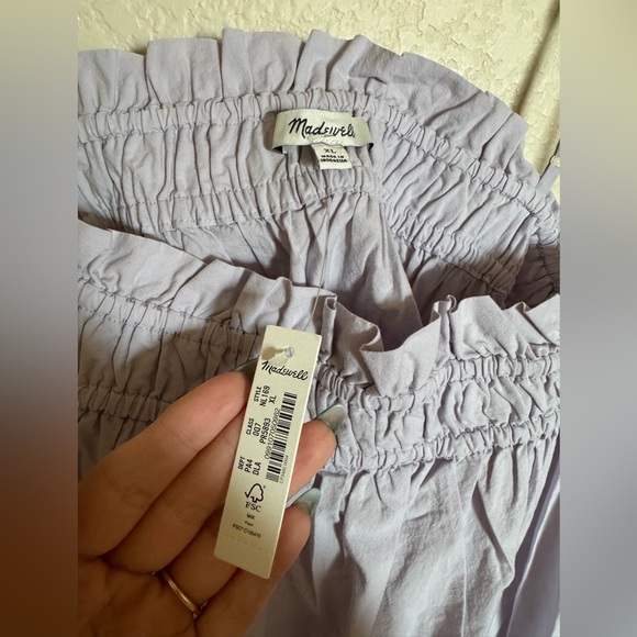 Madewell Poplin Ruffle A-Line Maxi Dress Sz XL in Lilac NEW Cottage Cotton - Picture 4 of 9